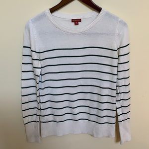 Merona green and white striped sweater